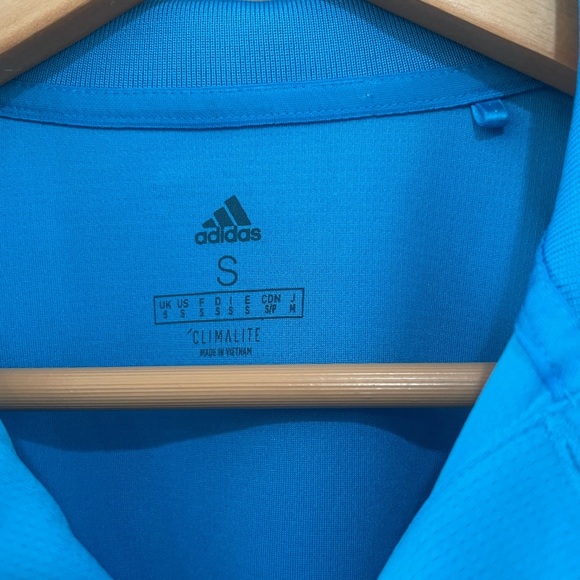 Adidas Blue Performance Polo Shirt Athletic Style - Picture 4 of 8